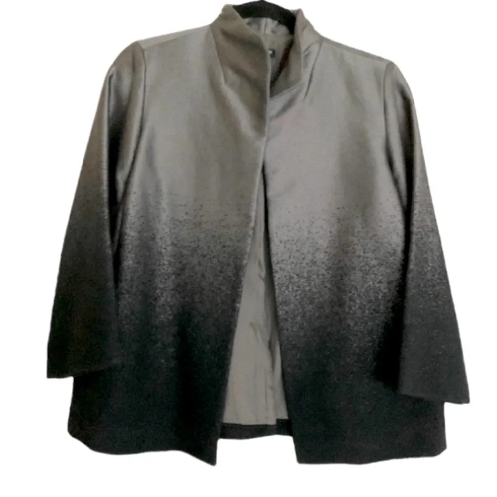 Eileen Fisher Open Shimmering Boucle Coat Textured Ombre Women’s Size Small